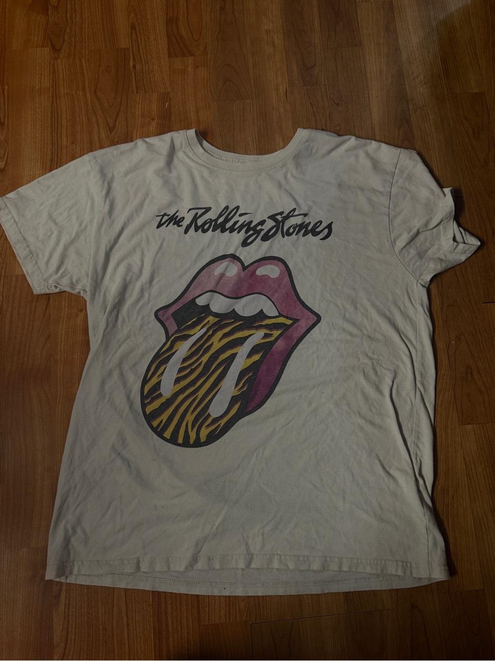 The Rolling Stones Kids Tee - White with Pink & Yellow Tongue